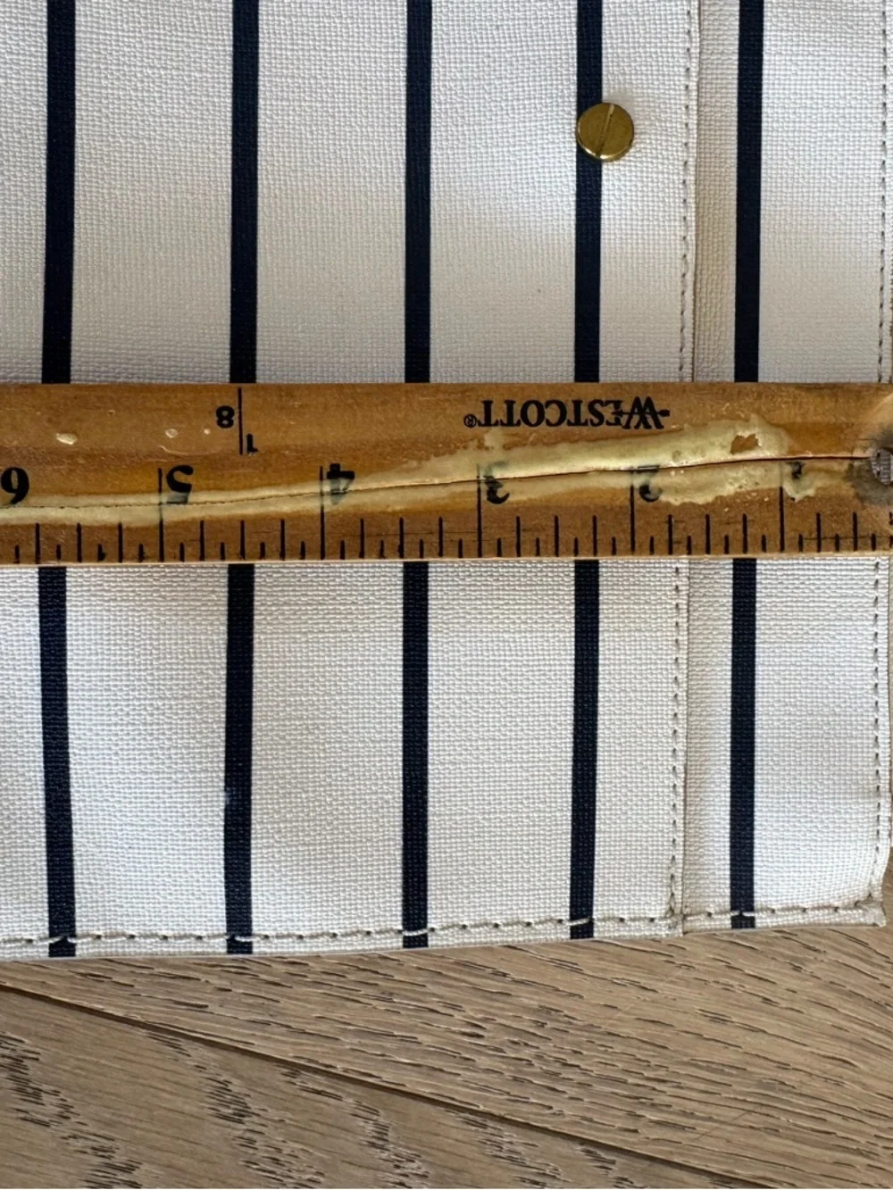 J. Crew Stripe Pouch White Blue